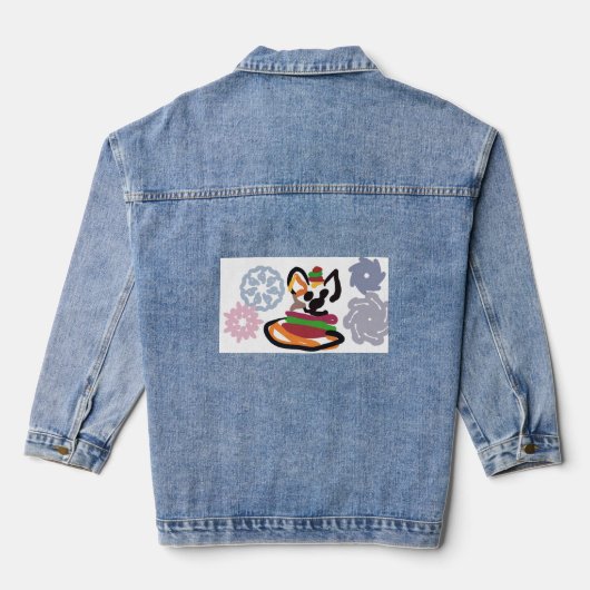 Corgi Winter Jeansjacke (Rückseite)