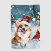 Corgi Winter Wonderland Christmas Joy Golfhandtuch (Vorderseite)
