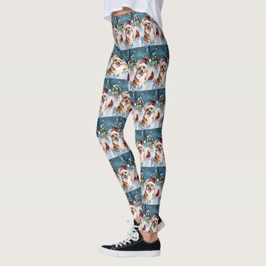 Corgi Winter Wonderland Christmas Joy Leggings (Links)