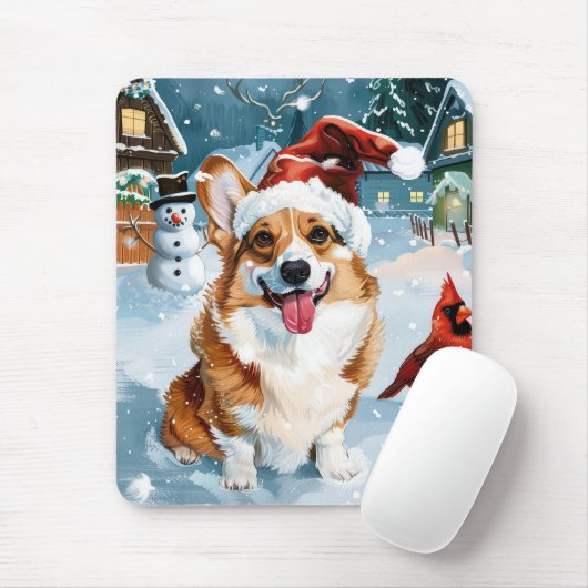 Corgi Winter Wonderland Christmas Joy Mousepad (Mit Mouse)