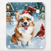Corgi Winter Wonderland Christmas Joy Mousepad (Vorne)