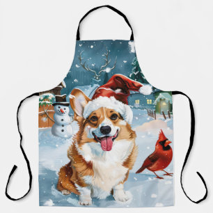 Corgi Winter Wonderland Christmas Joy Schürze