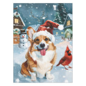 Corgi Winter Wonderland Christmas Joy Tischdecke (Vorderseite)