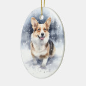 Corgi Winter Wonderland Keramik Ornament (Links)