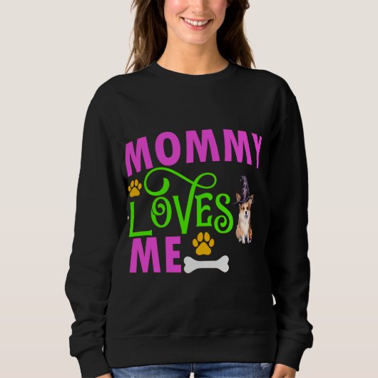 Corgi Witch Mommy Lieben Sweatshirt (Vorderseite)