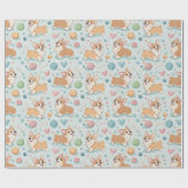 Corgi Wrapping Paper für niedlichen Cartoon - Hell Geschenkpapier (Flach)