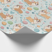 Corgi Wrapping Paper für niedlichen Cartoon - Hell Geschenkpapier (Ecke)