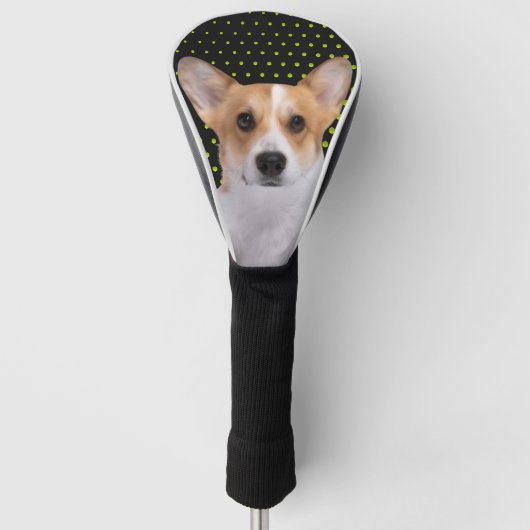 Corgi   yellow dots golf headcover (Vorderseite)