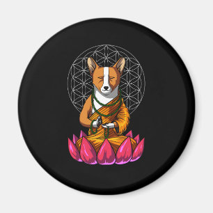 Corgi-Yoga-Hundemeditations-Buddha-Haustier Magnet