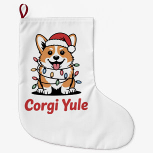 Corgi Yule Lustiges Weihnachten Kawaii Corgi Hunde Großer Weihnachtsstrumpf