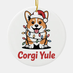 Corgi Yule Lustiges Weihnachten Kawaii Corgi Hunde Keramik Ornament