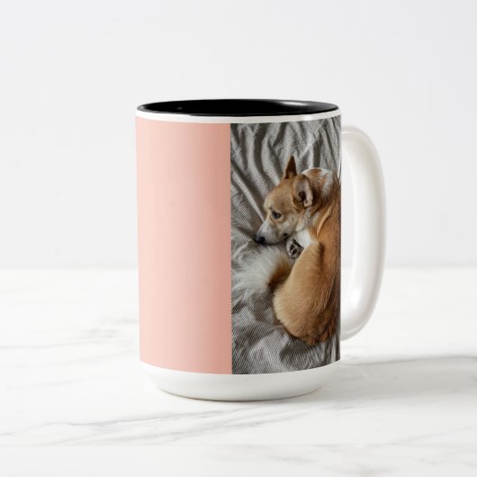 Corgi, Zitat Tasha Tudor, Zweifarbige Tasse (VorderseiteRechts)