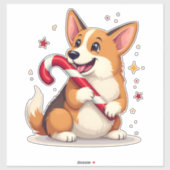 Corgi Zuckerstangenfreude Aufkleber (Blatt)