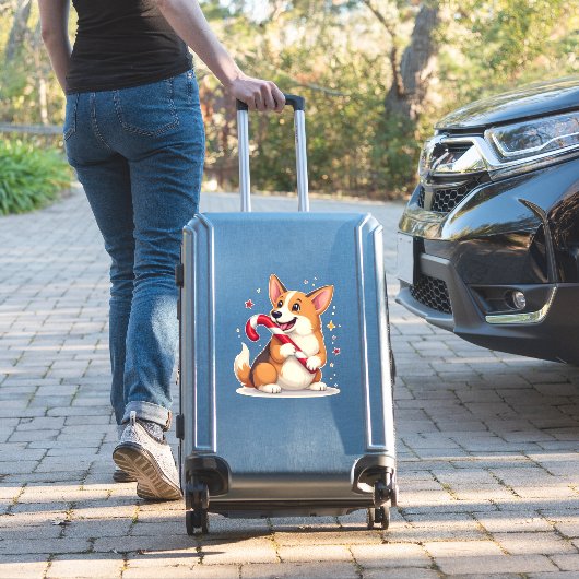 Corgi Zuckerstangenfreude Aufkleber (Koffer Insitu)