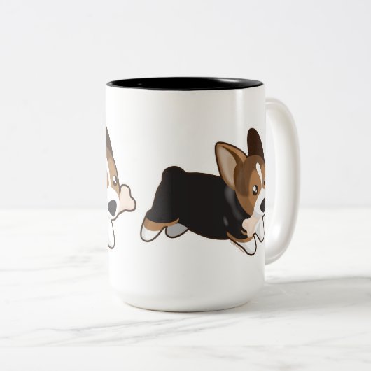 Corgi Zweifarbige Tasse (VorderseiteRechts)