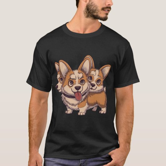Corgiberus - der süße Wächter T-Shirt (Vorderseite)