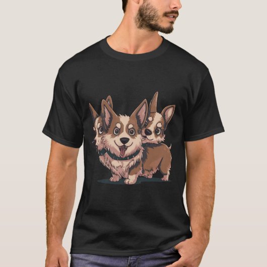 Corgiberus - der süße Wächter T-Shirt (Vorderseite)