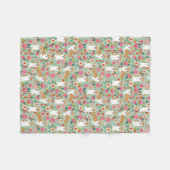 Corgiblumendecke - Minze Fleecedecke (Vorderseite (Horizontal))