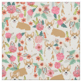 Corgiblumengewebe - Creme Stoff (Nahaufnahme)