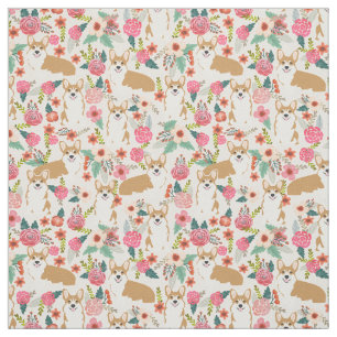Corgiblumengewebe - Creme Stoff