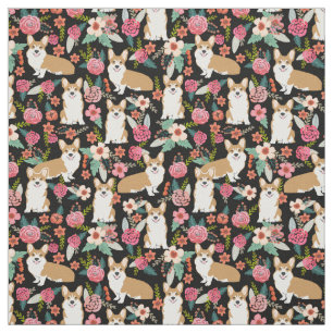 Corgiblumengewebe - Schwarzes Stoff