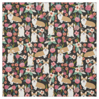 Corgiblumengewebe - Schwarzes Stoff