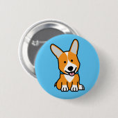 CorgiCorgis verfolgen Welpenhündchen glücklichen Button (Vorne & Hinten)