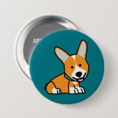 CorgiCorgis verfolgen Welpenhündchen glücklichen Button (Vorne & Hinten)