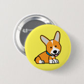 CorgiCorgis verfolgen Welpenhündchen glücklichen Button (Vorne & Hinten)