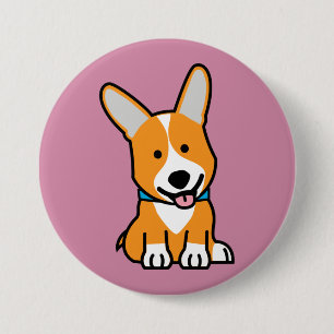 CorgiCorgis verfolgen Welpenhündchen glücklichen Button