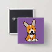 CorgiCorgis verfolgen Welpenhündchen glücklichen Button (Vorne & Hinten)