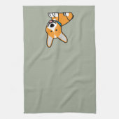 CorgiCorgis verfolgen Welpenhündchen glücklichen Geschirrtuch (Vertikal)