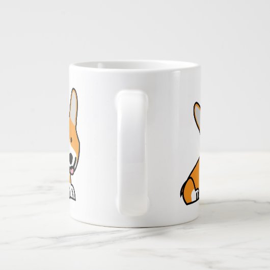 CorgiCorgis verfolgen Welpenhündchen glücklichen Jumbo-Tasse (Rückseite)