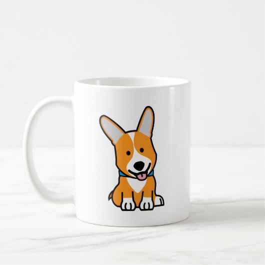 CorgiCorgis verfolgen Welpenhündchen glücklichen Kaffeetasse (Links)