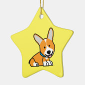 CorgiCorgis verfolgen Welpenhündchen glücklichen Keramik Ornament (Links)