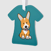 CorgiCorgis verfolgen Welpenhündchen glücklichen Ornament (Vorderseite)