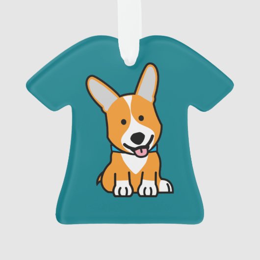 CorgiCorgis verfolgen Welpenhündchen glücklichen Ornament (Rückseite)
