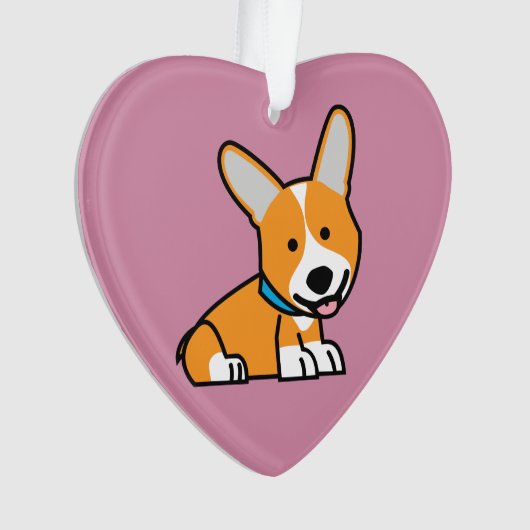 CorgiCorgis verfolgen Welpenhündchen glücklichen Ornament (Vorderseite)