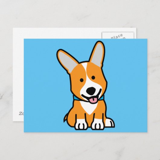 CorgiCorgis verfolgen Welpenhündchen glücklichen Postkarte (Vorne/Hinten)
