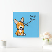 CorgiCorgis verfolgen Welpenhündchen glücklichen Quadratische Wanduhr (Zuhause)