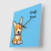 CorgiCorgis verfolgen Welpenhündchen glücklichen Quadratische Wanduhr (Winkel)