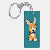 CorgiCorgis verfolgen Welpenhündchen glücklichen Schlüsselanhänger (Vorderseite links)