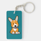 CorgiCorgis verfolgen Welpenhündchen glücklichen Schlüsselanhänger (Rückseite)