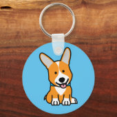 CorgiCorgis verfolgen Welpenhündchen glücklichen Schlüsselanhänger (Vorderseite)