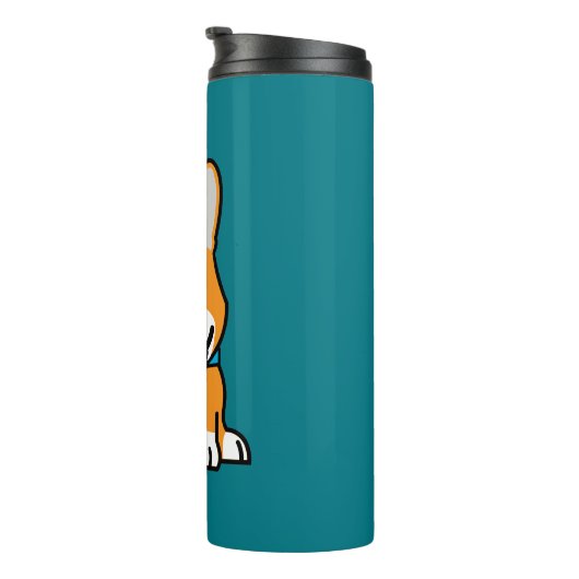 CorgiCorgis verfolgen Welpenhündchen glücklichen Thermosbecher (Nach rechts gedreht)