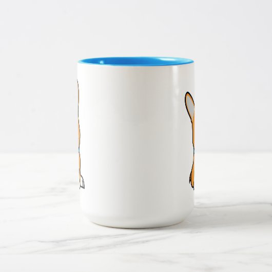 CorgiCorgis verfolgen Welpenhündchen glücklichen Zweifarbige Tasse (Mittel)