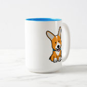 CorgiCorgis verfolgen Welpenhündchen glücklichen Zweifarbige Tasse (VorderseiteRechts)