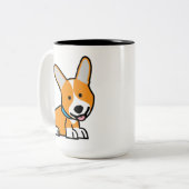 CorgiCorgis verfolgen Welpenhündchen glücklichen Zweifarbige Tasse (Vorderseite Links)