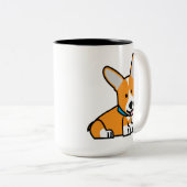CorgiCorgis verfolgen Welpenhündchen glücklichen Zweifarbige Tasse (VorderseiteRechts)