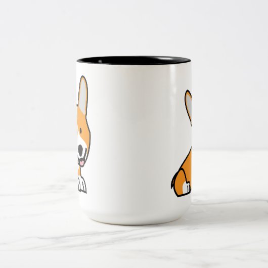 CorgiCorgis verfolgen Welpenhündchen glücklichen Zweifarbige Tasse (Mittel)
